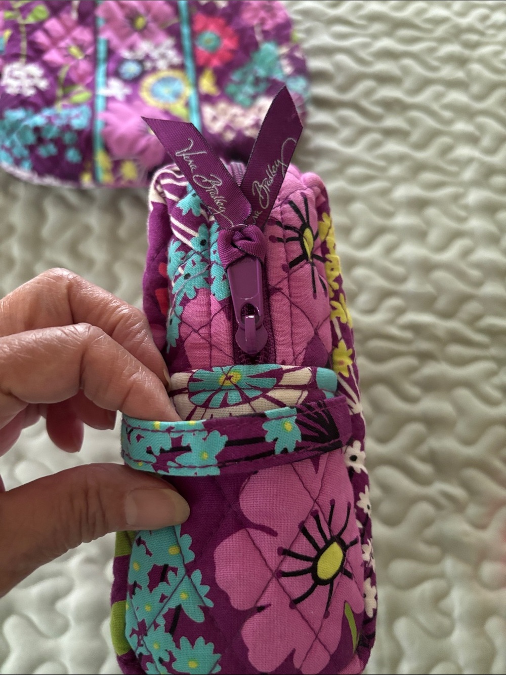 Vera Bradley Retired Flutterby Quilted Floral Lined Cosmetic Pouches Bags 2 - Picture 12 of 14